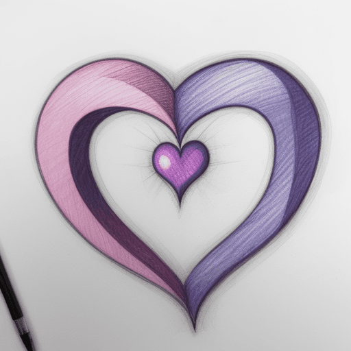 AI generated: a unique drawn heart

