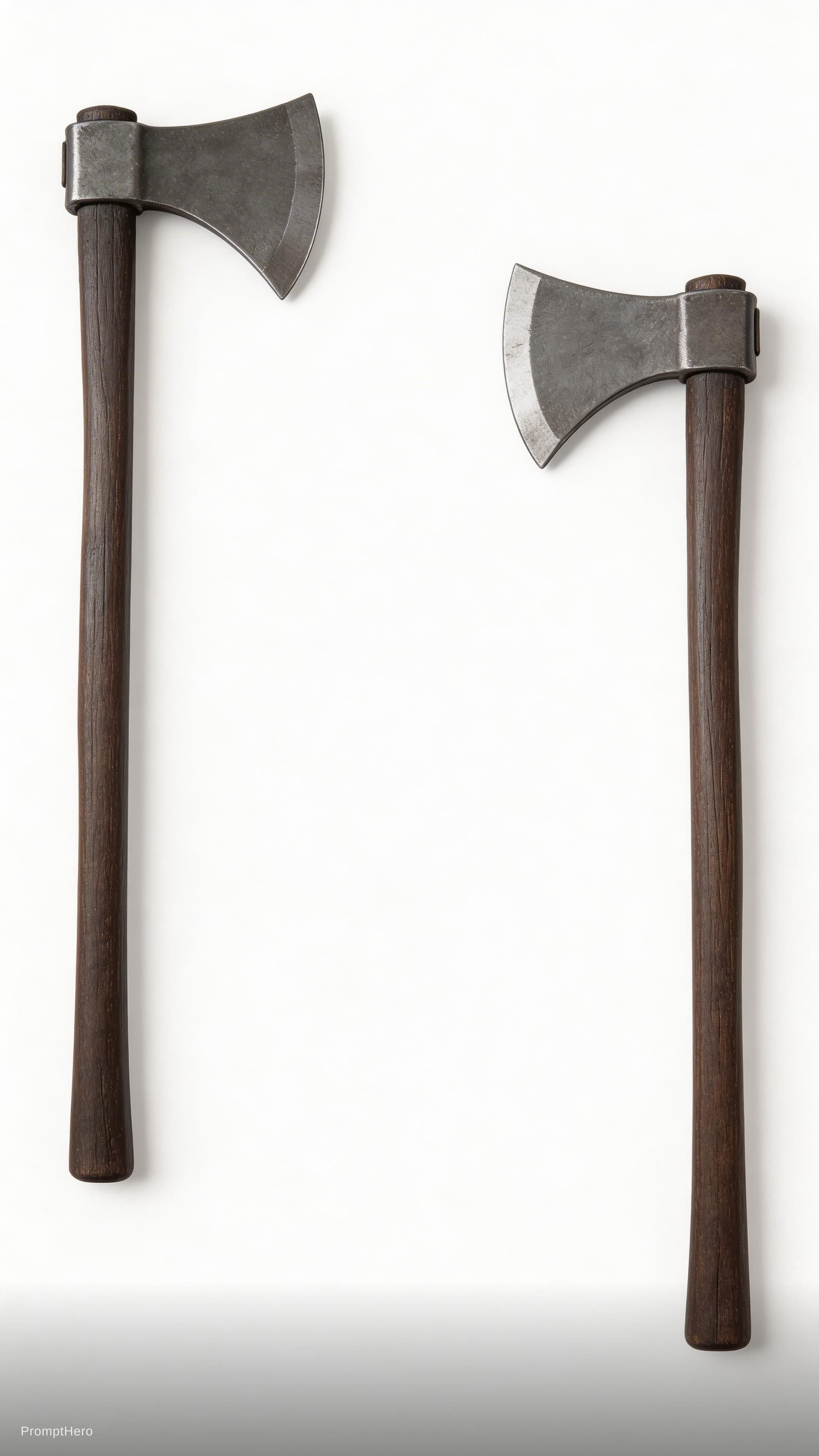 AI generated:  Executioner Axe two pieces separate white background