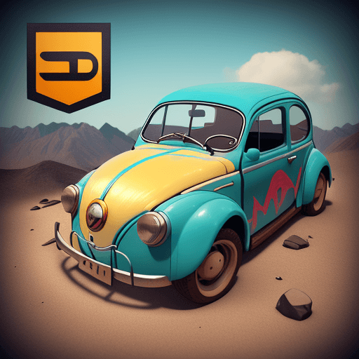 AI generated: logo icon, 3d, fusca, adventure, graphic design, realistc, High detail RAW color art, paisagem, 8k