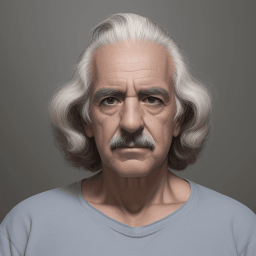 AI generated: foto de retrato de una persona de la edad de piedra con el pelo largo y rizado, y un chandal