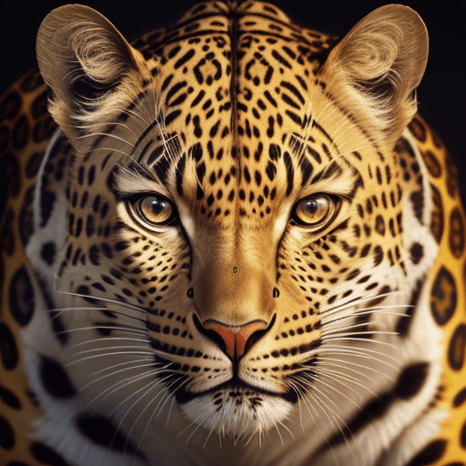 AI generated: leopard close-up portrait intricate artwork. symmetrical artwork. cinematic, hyper realism, high det...