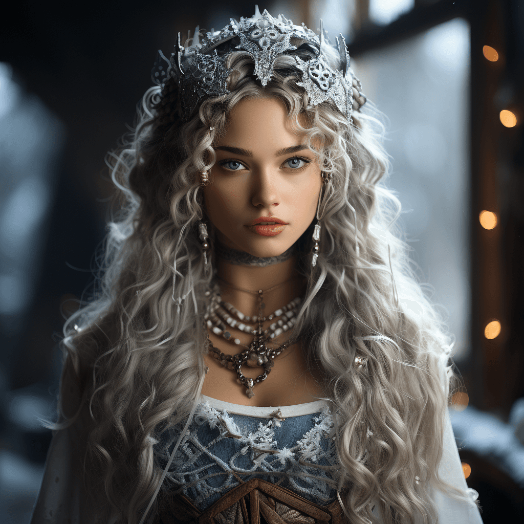 AI generated: A fantasy portrait of a winter elf, semi - realism, very beautiful, high quality, digital art, trend...