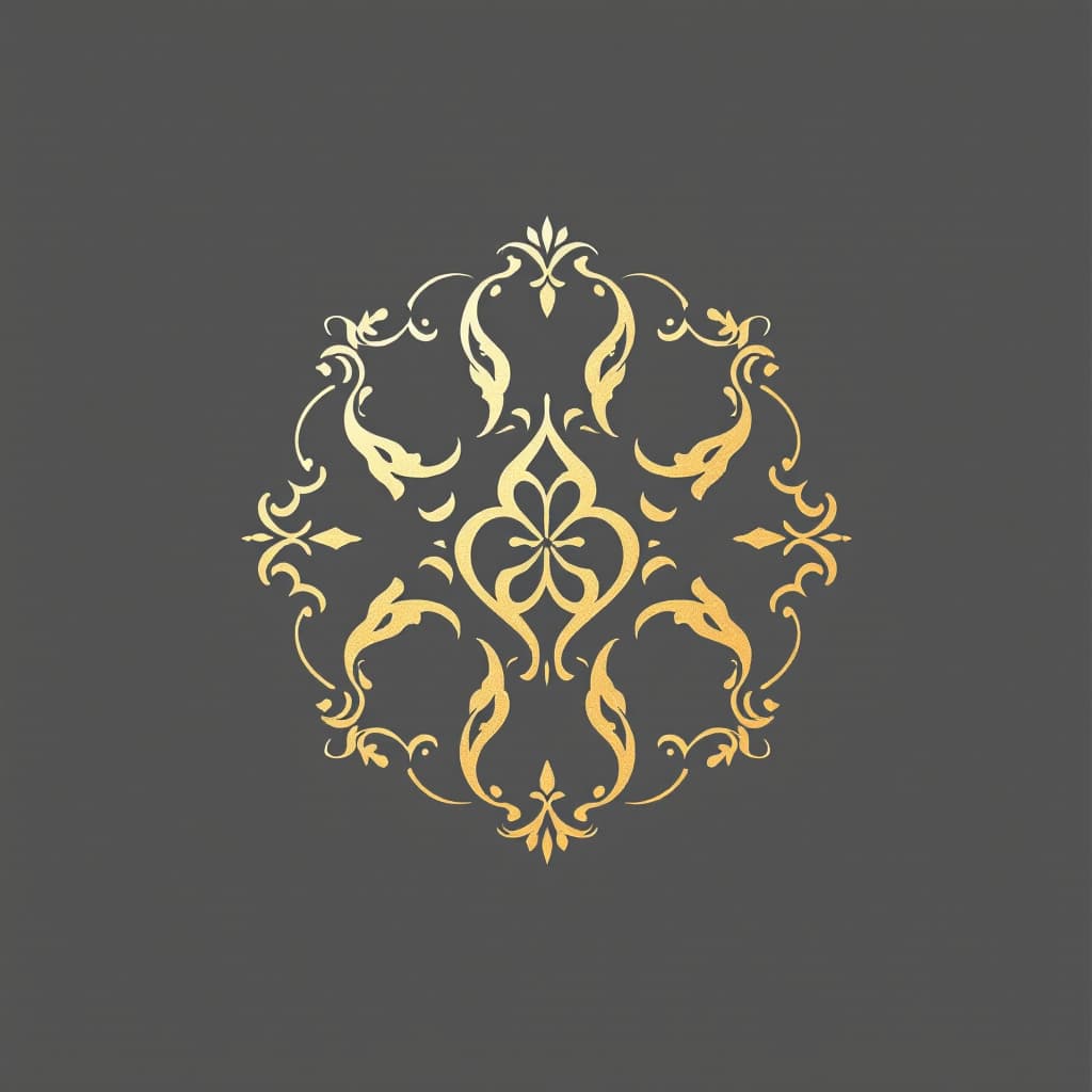 AI generated: luxury brand logo, gold colors, cutout pattern --v 6.0
