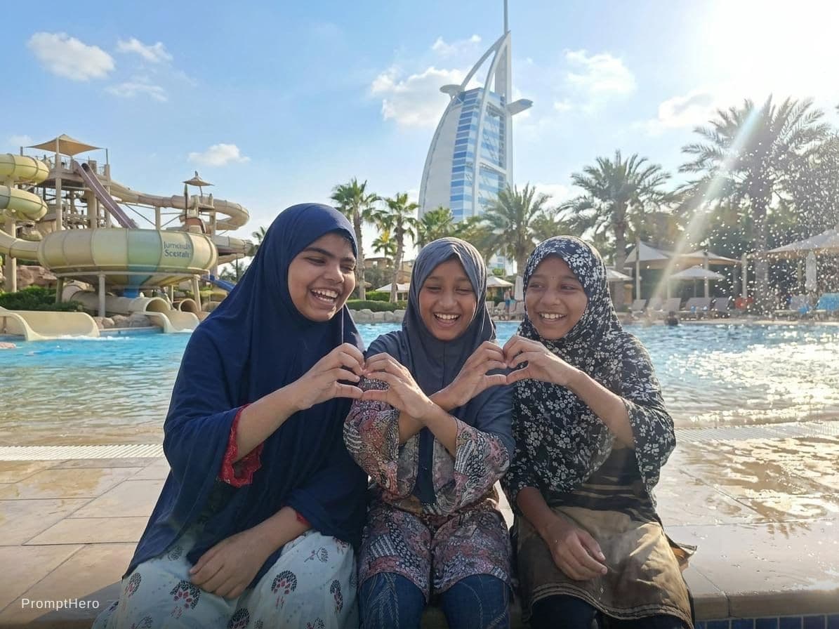 AI generated: Convert to Dubai water park 
