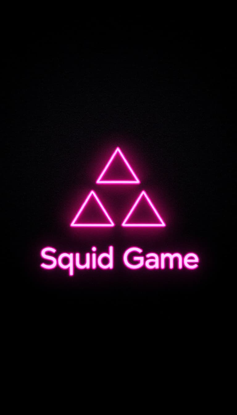 AI generated: "A vertical mobile wallpaper inspired by Squid Game, featuring the iconic geometric shapes (circle, ...