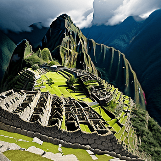 AI generated: made a landscape with a new wave band "A Flock of Seagulls" in macchu picchu