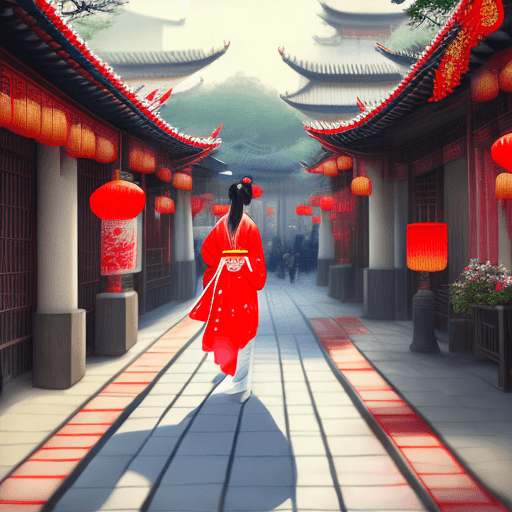 AI generated: Hyper realistic  beautiful Chinese girl , beautiful eyes, long nose, red lips , smiling, wearing lux...