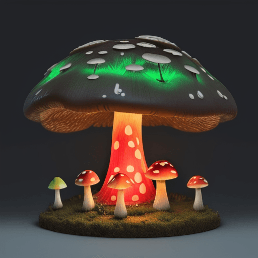 AI generated: large glowing mushroom forest --style raw --v 6.0