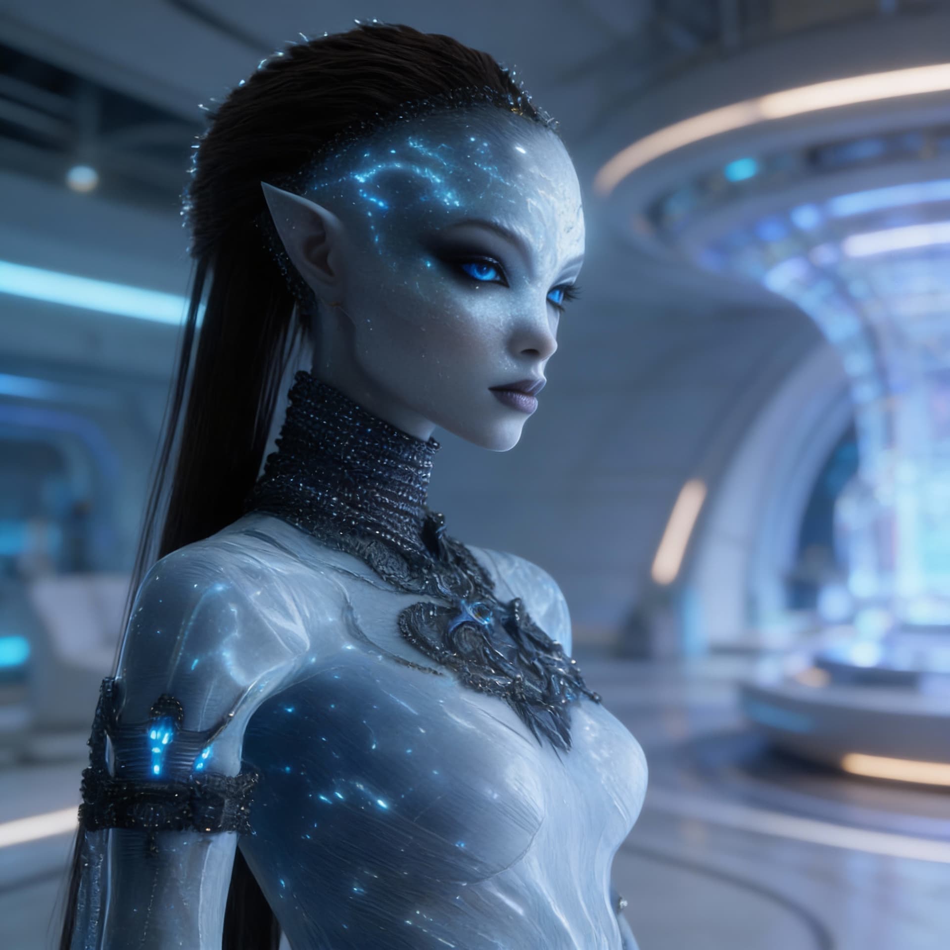 AI generated: Reference image 2 is Kaala, an Or'thiran, a Variant of the Yhulmaran species called the Alloc. She i...