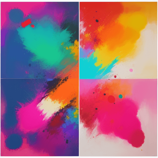 AI generated: Modern contemporary female abstract art with a vibrant color explosion