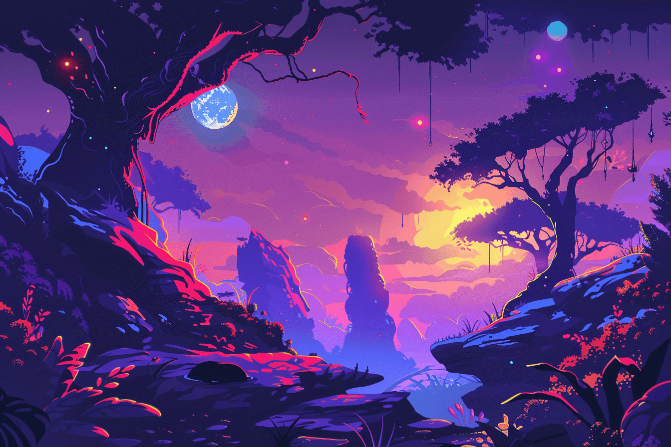 AI generated: alien environments, Punchy Vector --ar 3:2 --v 6.0