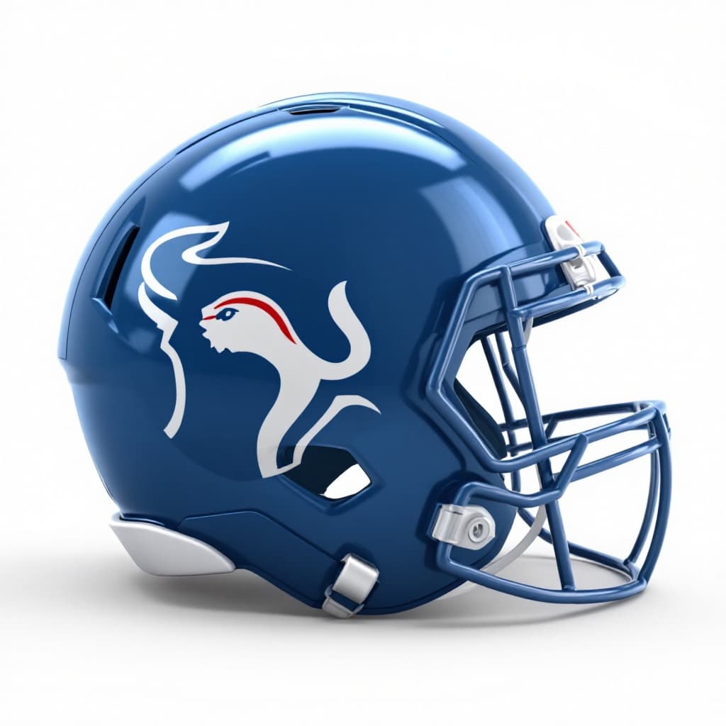 AI generated: casco azul futbol americano nfl  UHD 3D  2025 MINIMALISTA SIN LOGOS 