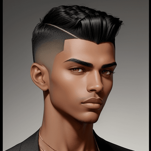 AI generated: 
- Height: Between 5 feet and 10 feet.
- Hair: Black with a low skin fade hairstyle. The low skin fa...