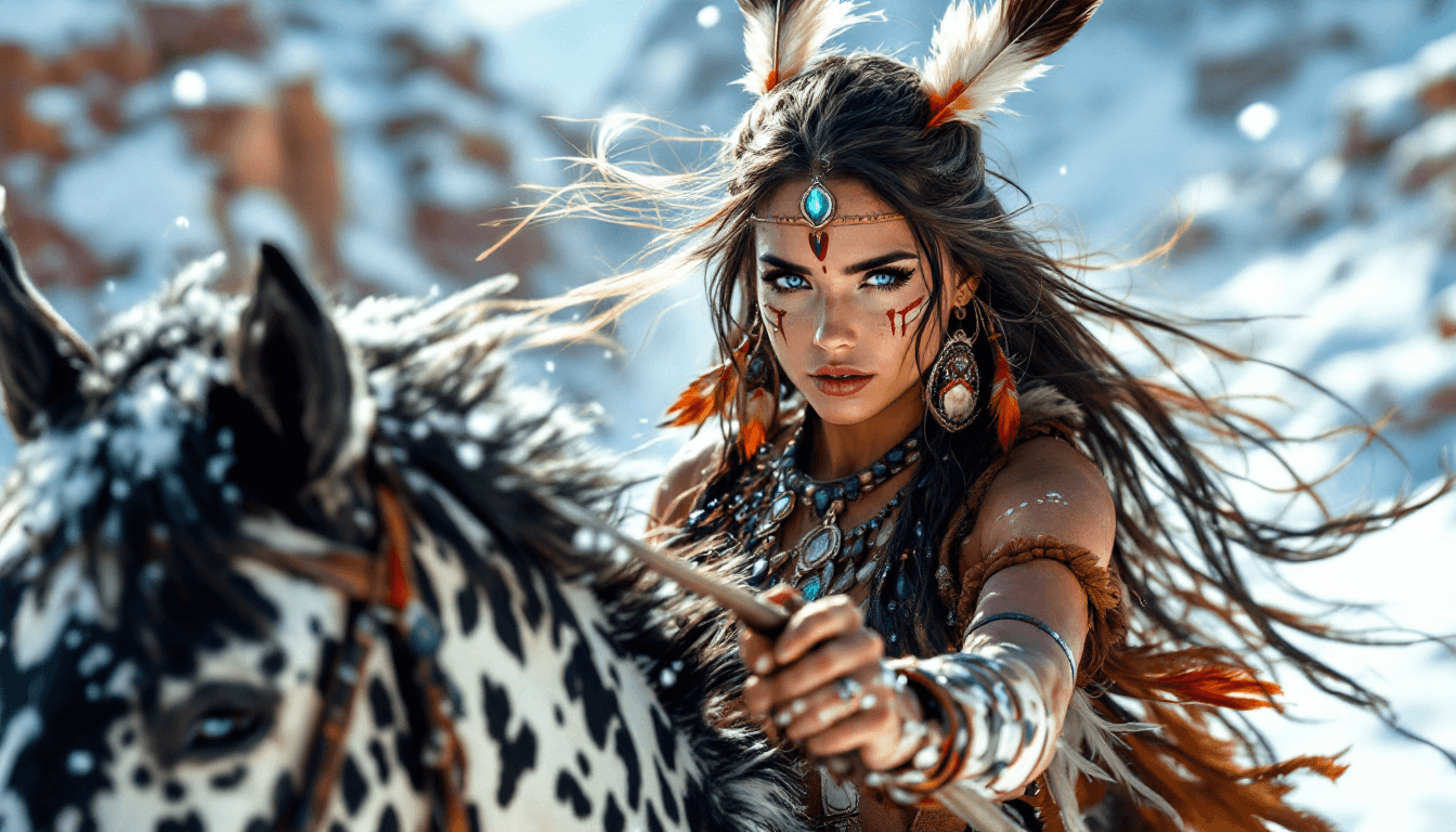 AI generated: Incredibly beautiful Norwegian with blue eyes, long eyelashes, black eyeliner, freckles. Dressed in ...