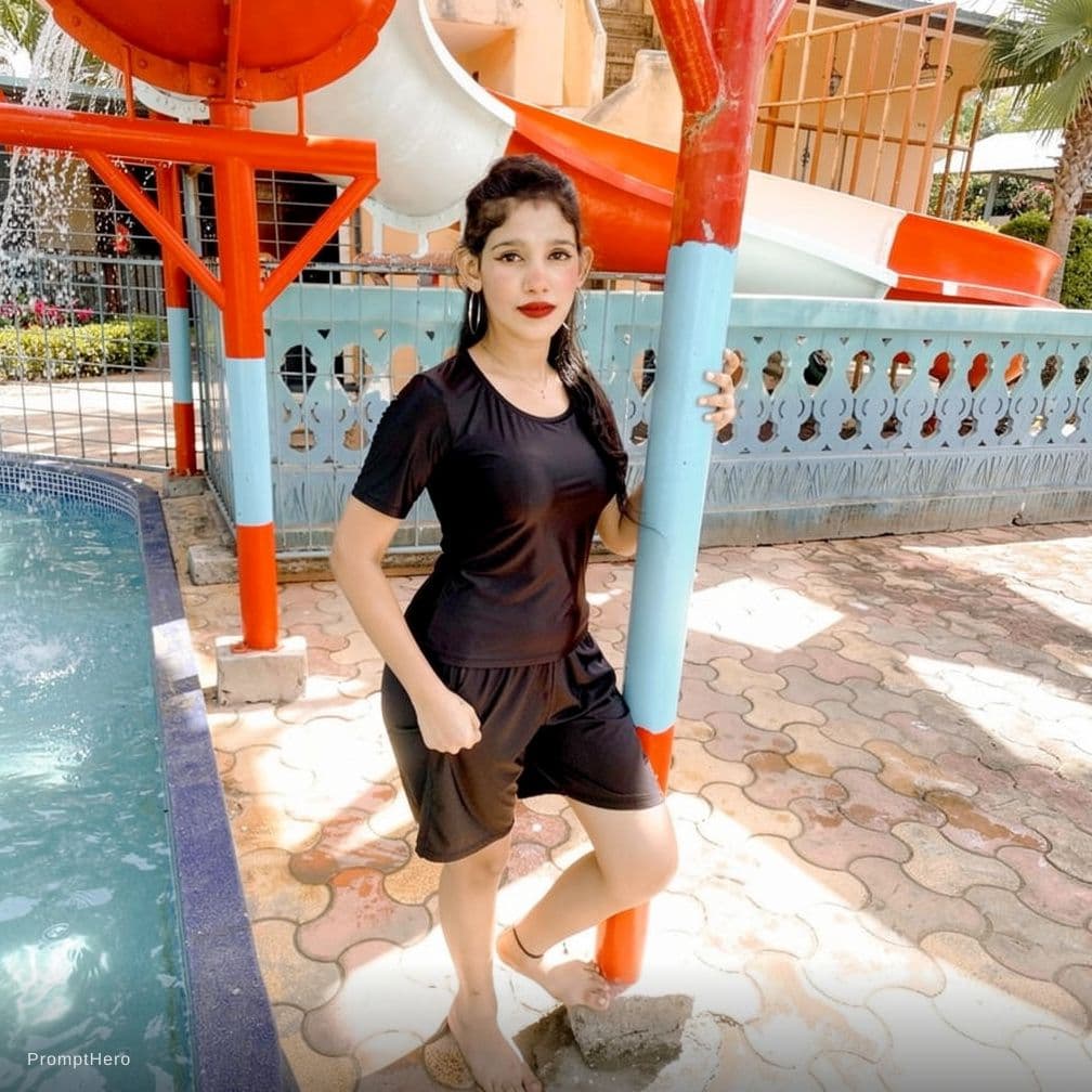 AI generated: Convert black bikni