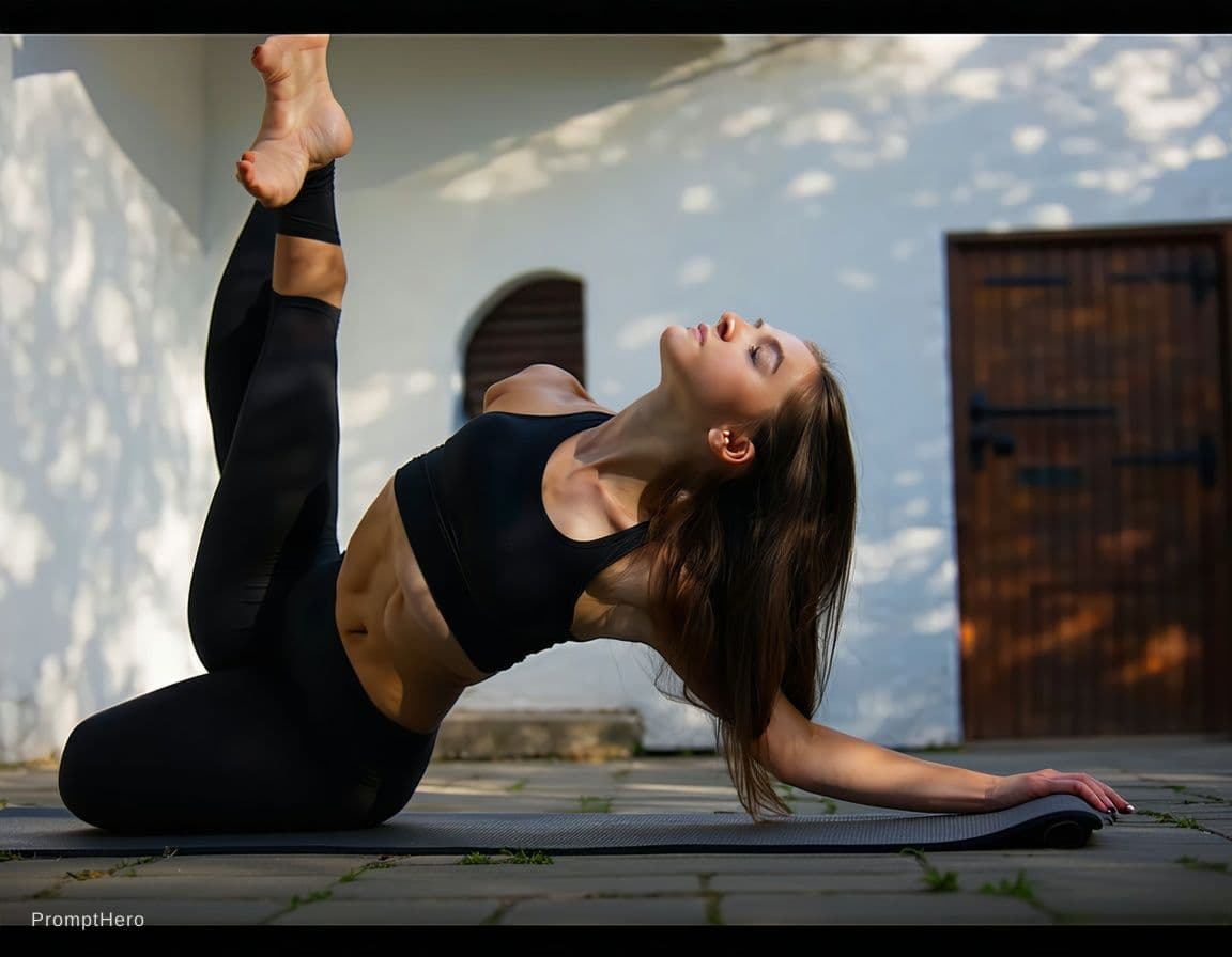 AI generated: Ultra-realistic cinematic photo of a young athletic European woman in her early twenties with slight...