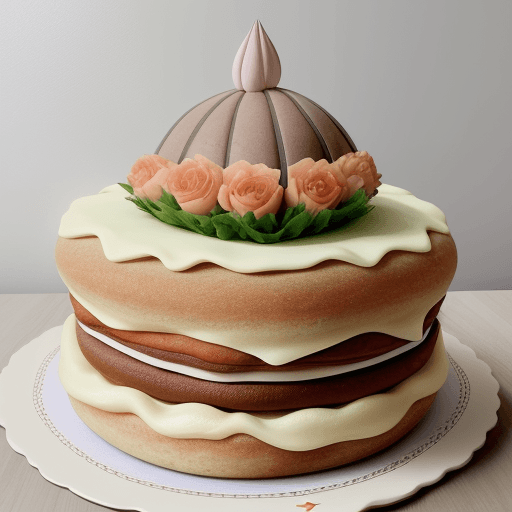 AI generated: foto real de una torta que tenga la forma de munra
