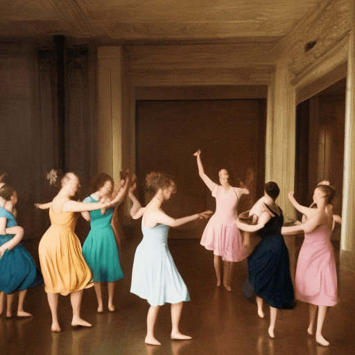 AI generated: A group of women dancing in a room
