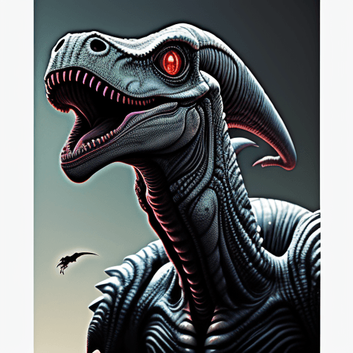 AI generated: Alien dinosaur --ar 9:16 --style raw