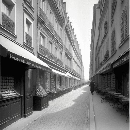 AI generated: A parisien street In 1920 prompt Wirth a pen in black and white