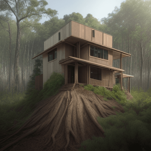AI generated: Hyper realistic eye level exterior photo of deforestation