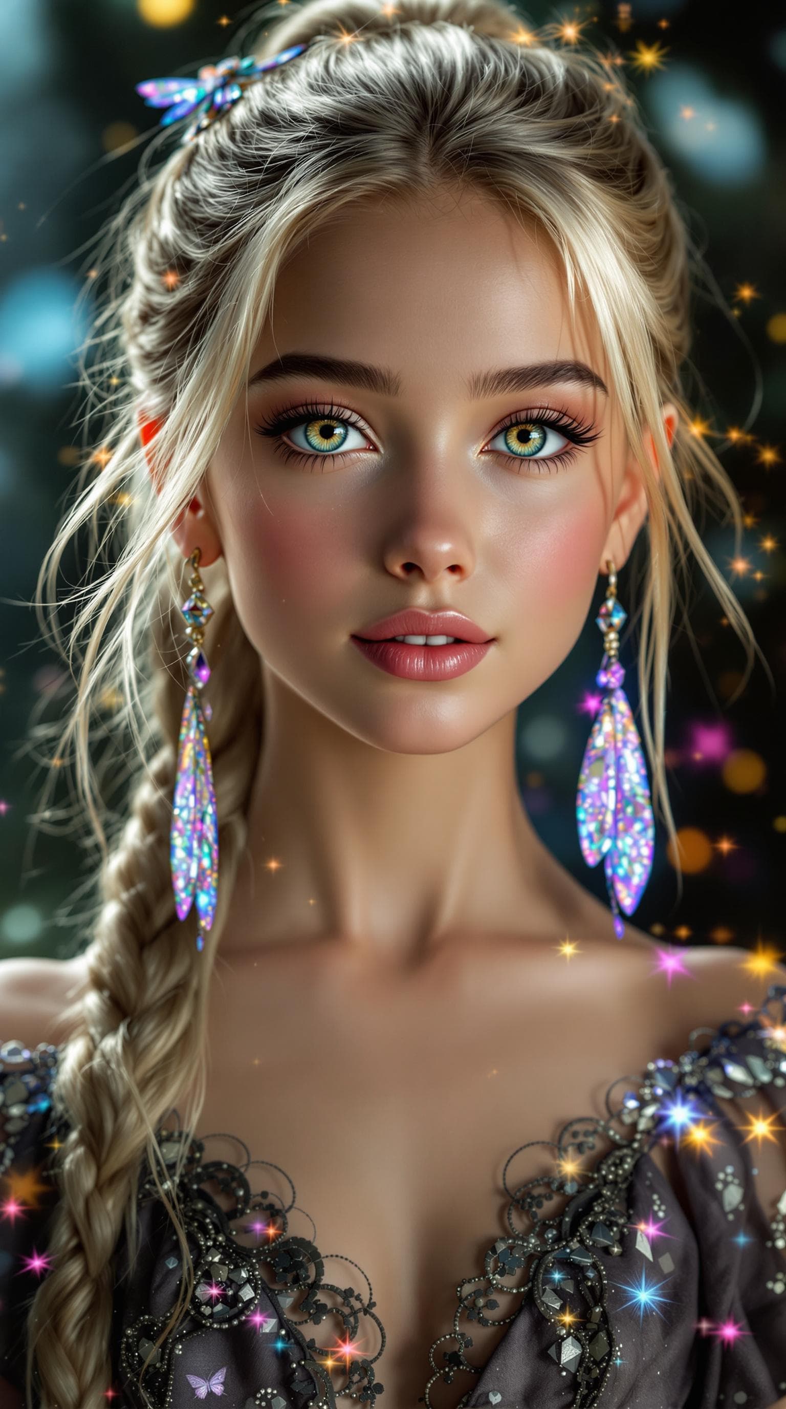 AI generated: a professional photo of a exceptionally beautiful girl Fairy (age 9) (full Body),(futuristic),(maste...