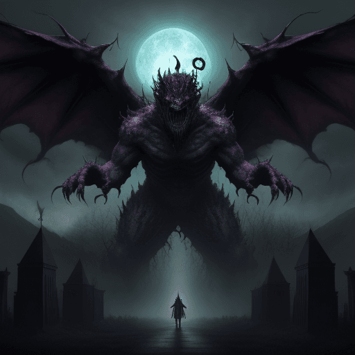 AI generated: An evil Land filled with supernatural and divine monsters