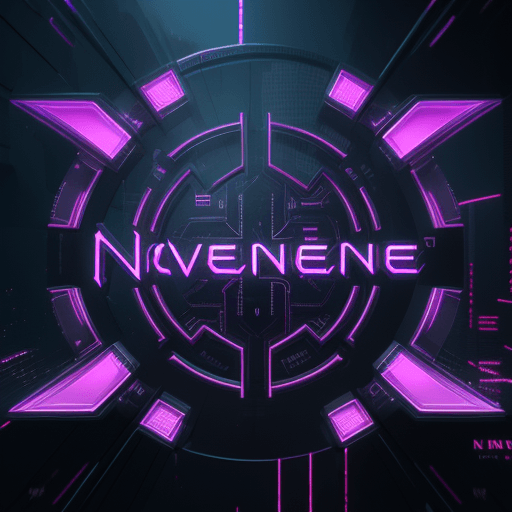 AI generated:  logo with text "Neverene", cyberpunk style, HDR, 4k, high resolution