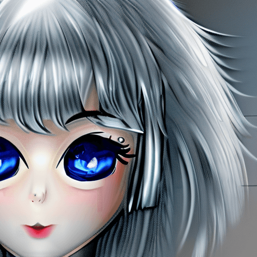 AI generated: White hair, silver eyes, Asian girl with wavy shoulder-length white curly hair, gorgeous appearance,...