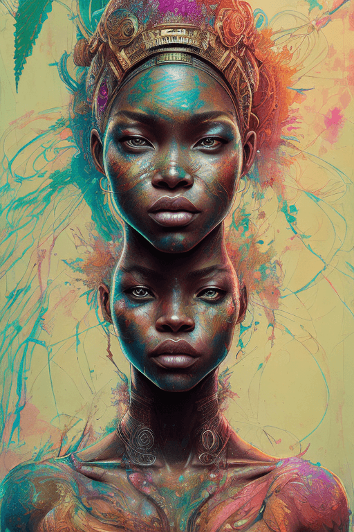 AI generated: strong African warrior princess| centered| key visual| intricate| highly detailed| breathtaking beau...