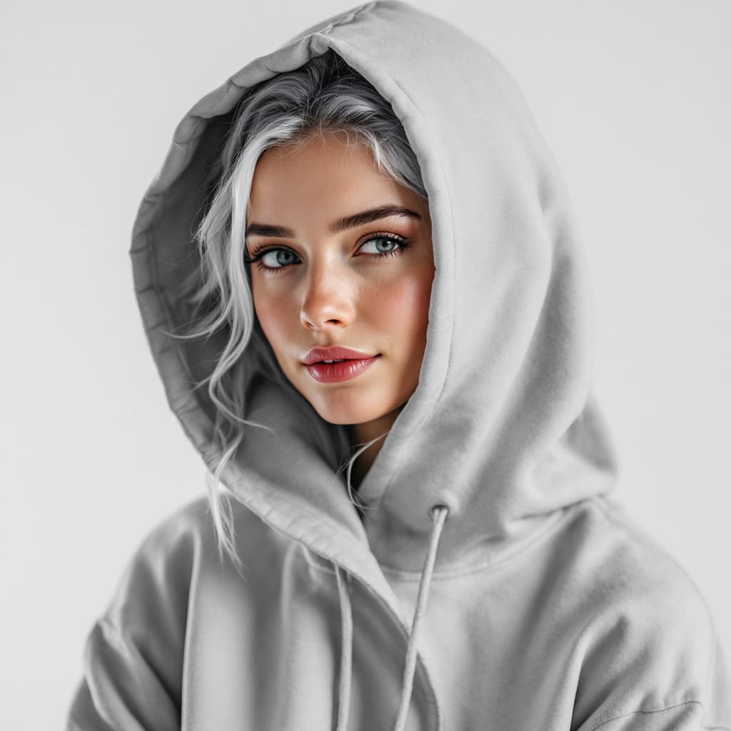 AI generated: a white woman wearing a hoodie