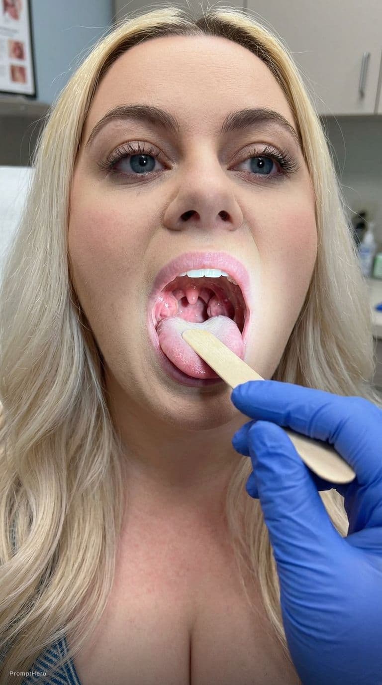 AI generated: Generate a photo so you can see my tonsils at the back of my throat 