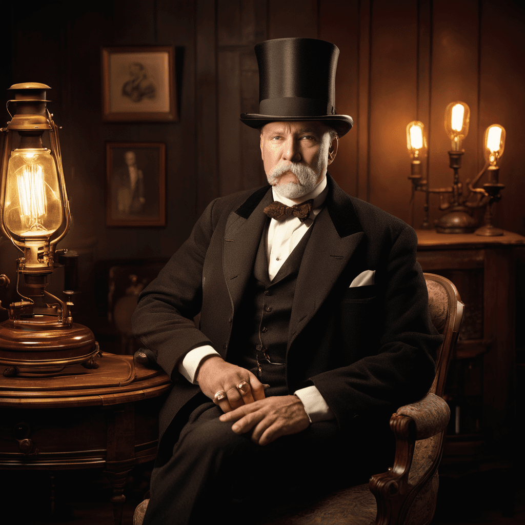 AI generated: A distinguished 50-year-old Victorian gentleman, dressed impeccably in a top hat and tails, poses in...