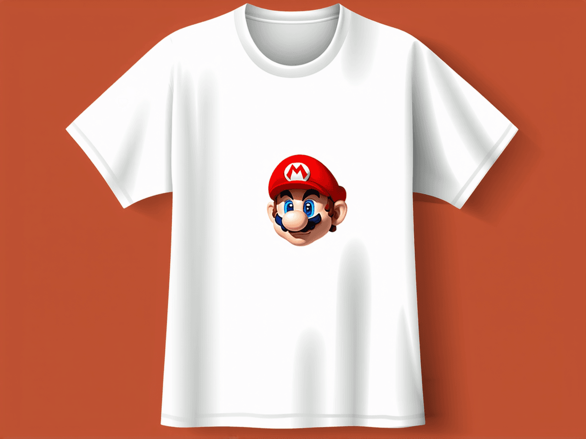 AI generated: Create a sleek, minimalist logo art for T-shirt with Mario
