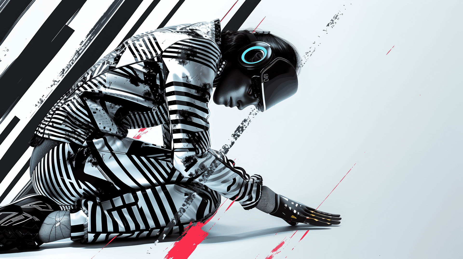 AI generated: full body photo, super realistic DMT style fashion photoshoot with beautifull model. Eyes open, abst...