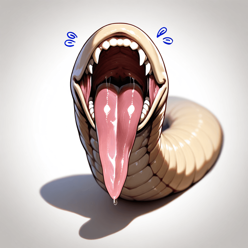 white worm has tongue /舌のある白い芋虫 knmp_008
