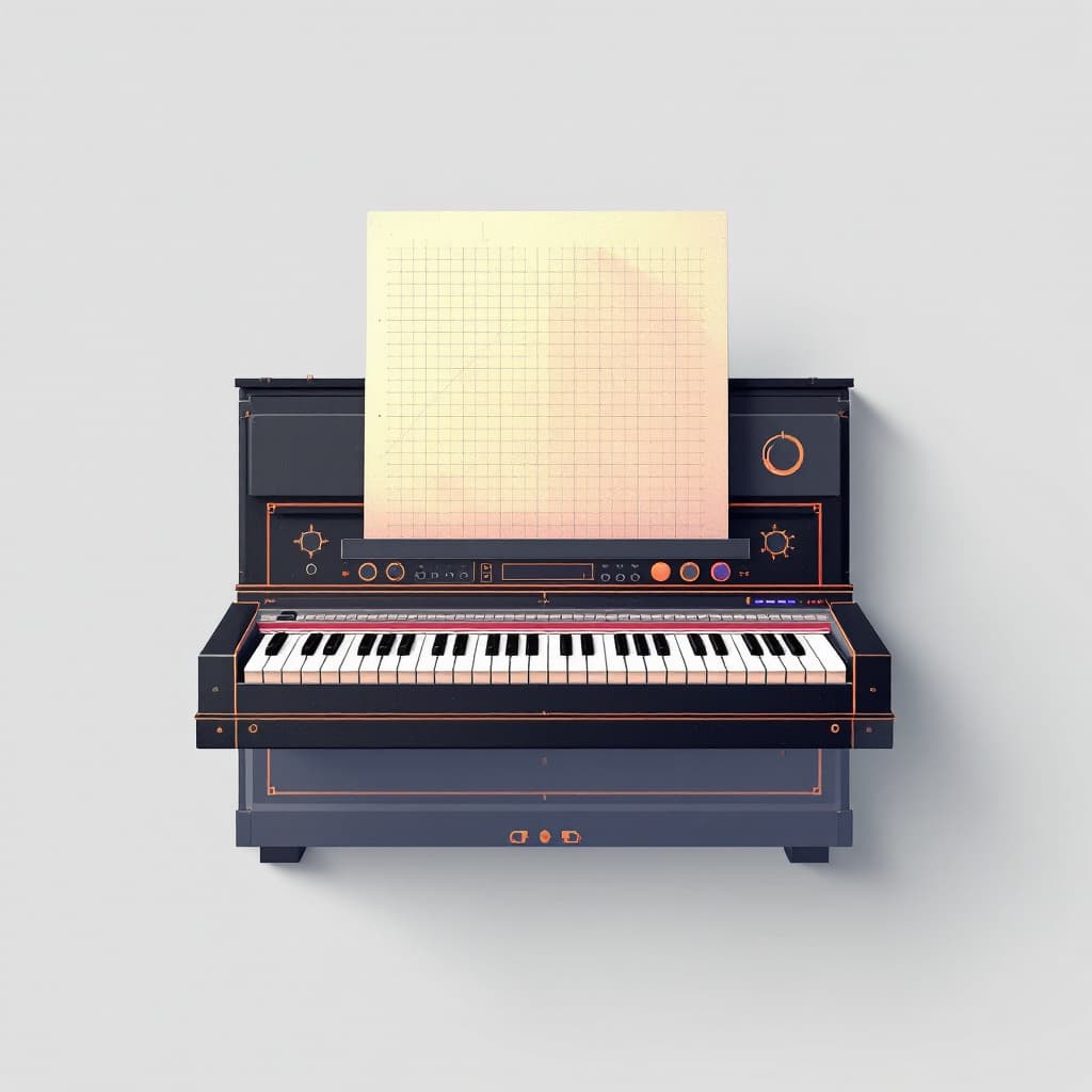 AI generated: create piano keyboard by quartz