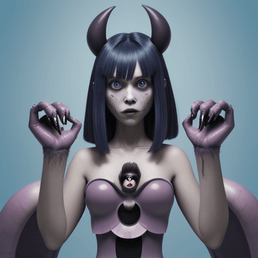 AI generated: Popular pokemon Gourgeist with more humanoid look, still looking like a monster but we can say that ...