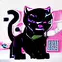AI generated: a full body black panther ready to attack, with bright pink outlines, highly detailed vector art, st...