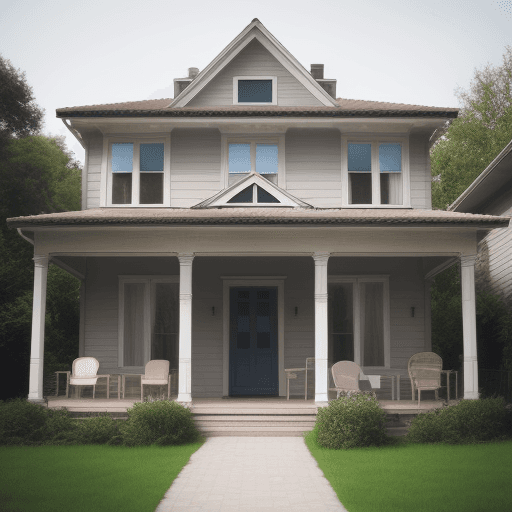 AI generated: house with person in front