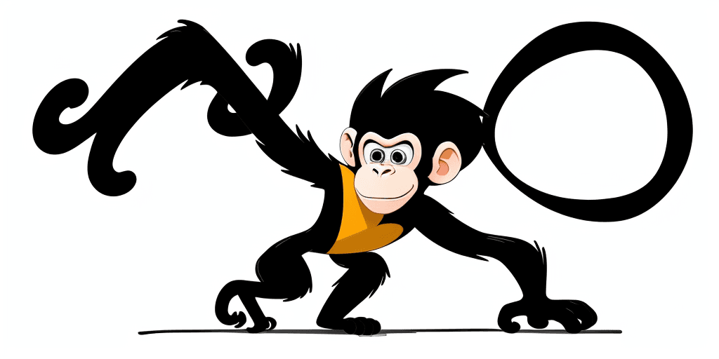 AI generated: monkey (2d, pencil sketch, crisp edges, bold cartoon-style outlines:1.4)