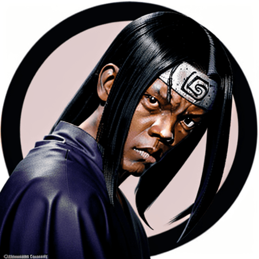 AI generated: Orochimaru from naruto with the face and skin color of Samuel L. Jackson