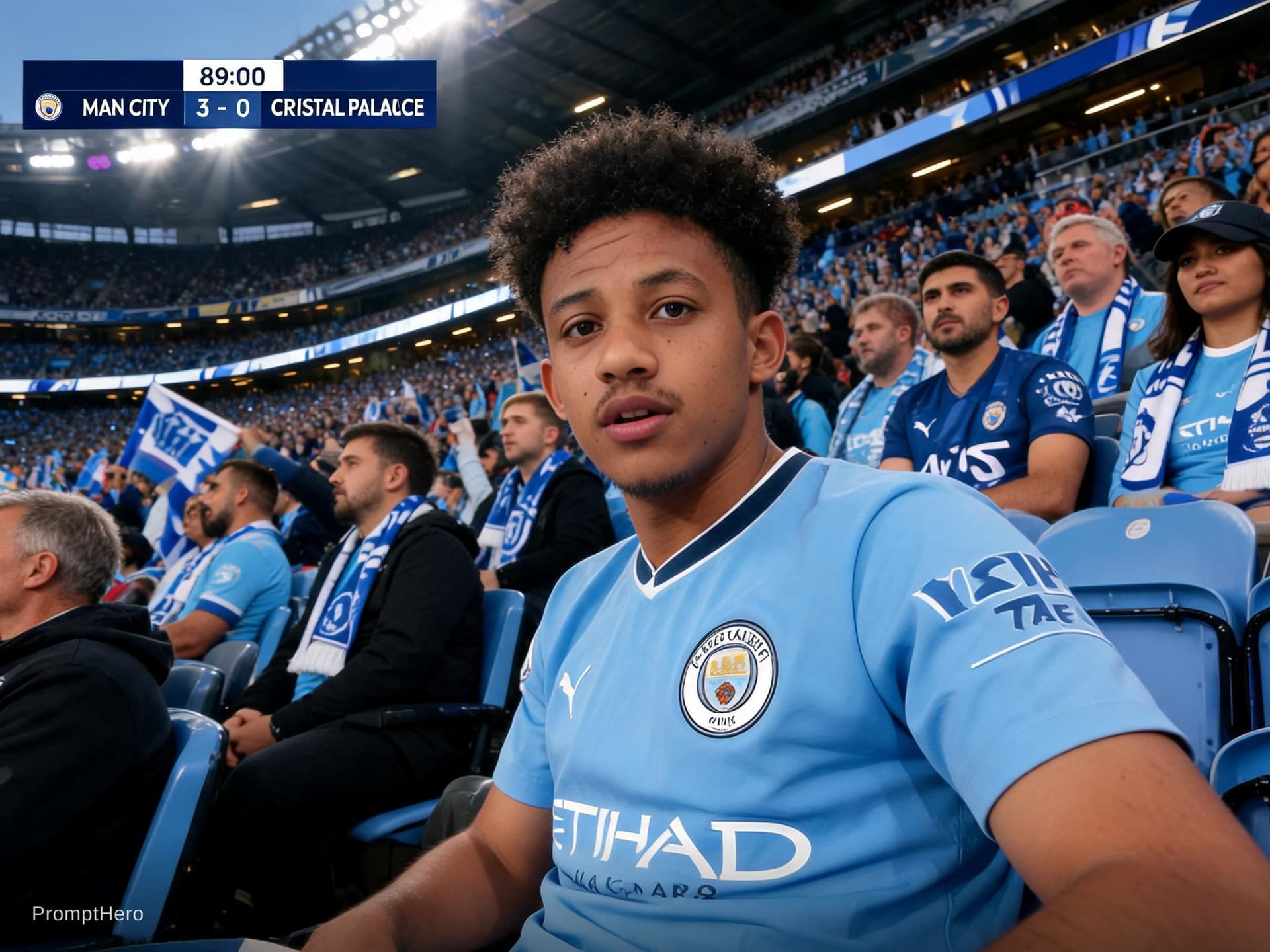 AI generated: Ai Creator:Ultra-realistic live TV football broadcast video, preserve the exact facial identity from...