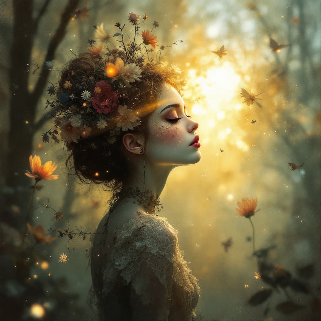 AI generated: he beauty from inside, portrait Fine art America painted by Alexander Jansson, muted colors,
Modifie...