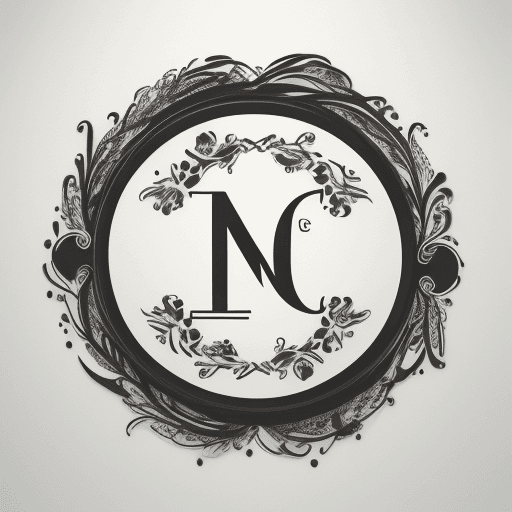AI generated: logotipo letters NC, caligraphy, fineart, aesthetic, beauty business