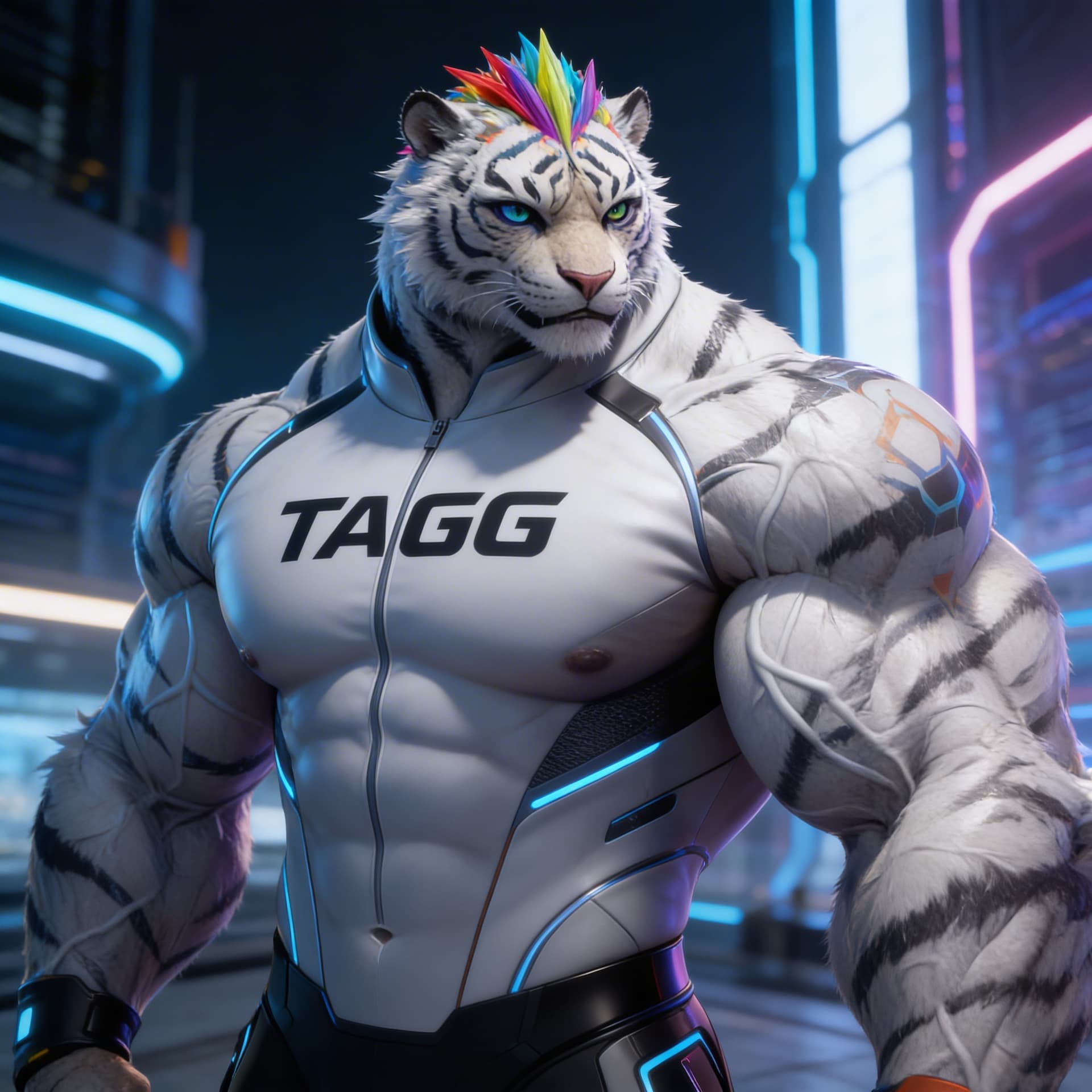 AI generated: Be inspired and create from reference. TAGG, powerful, loving. From animal to TAGG. Anthropomorphic,...