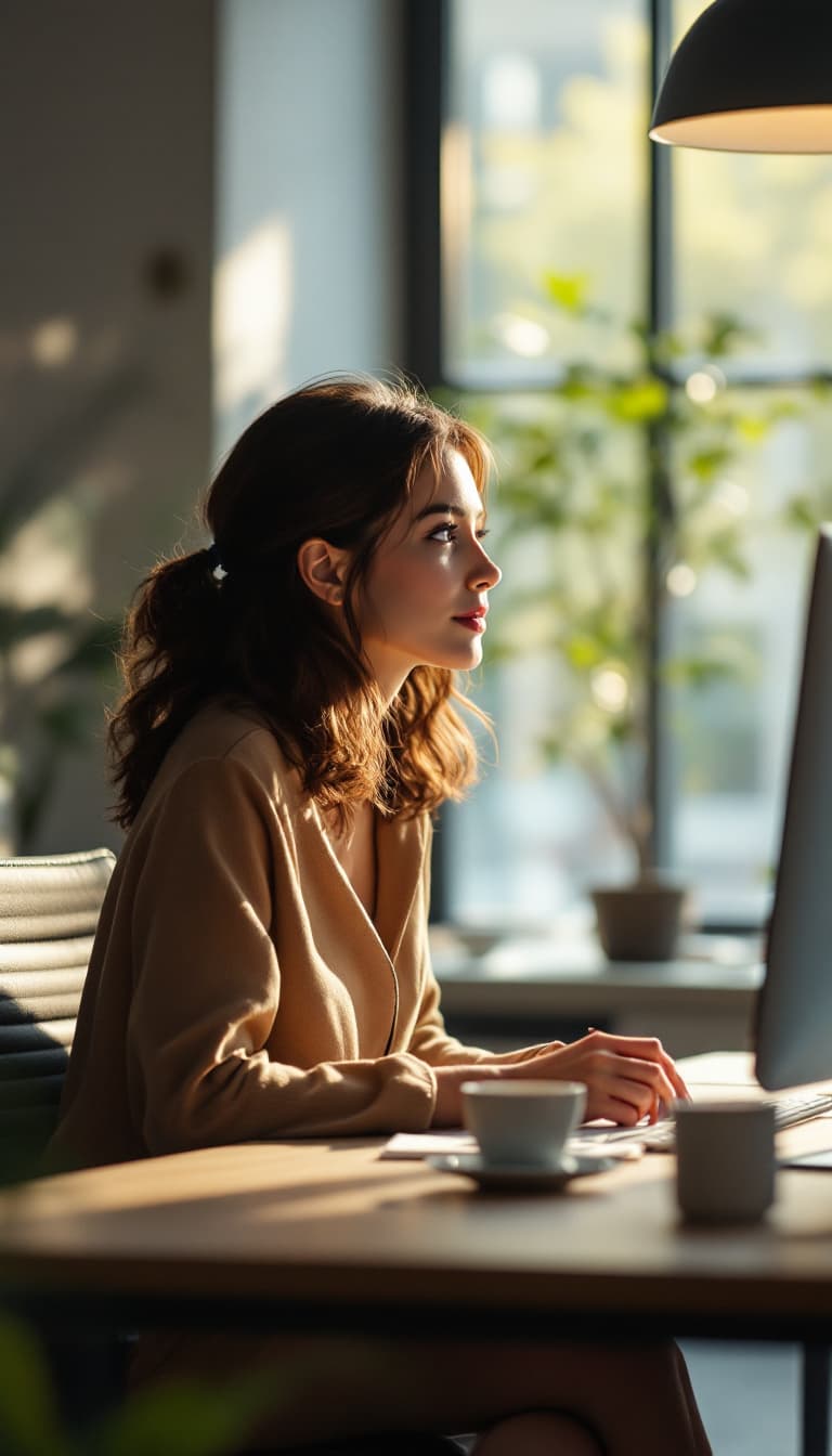 AI generated: photography, candid shot, office meeting room, modernism style, used camera is Canon EOS 5D Mark IV ...