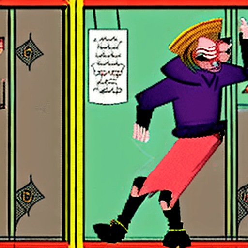 AI generated: comics stylized, medieval fantasy, monkey, skinny, magic flute bard, membrane flaps under his arms, ...