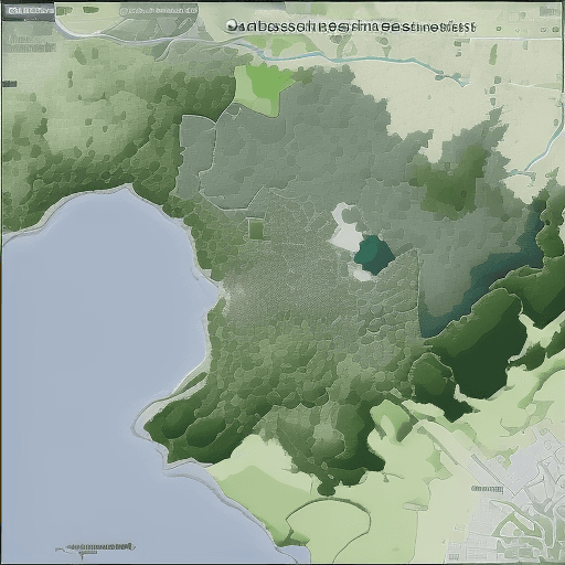 AI generated: Generate an image that represents an interactive map in Esri's ArcGIS showing the population distrib...