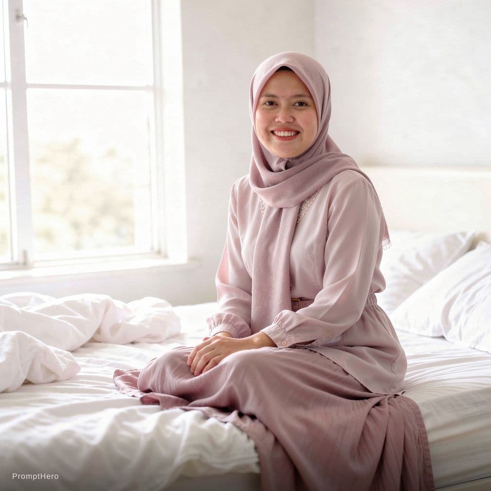 AI generated: a photorealistic, soft-focus indoor boudoir/gravure-style portrait of a petite, beautiful young Asia...